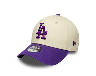 Dětská Kšiltovka New Era - MLB League Essential 9FORTY - LA Dodgers - Cream / Purple