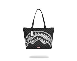 Taška Sprayground - Black And White Drip Check Shark Tote