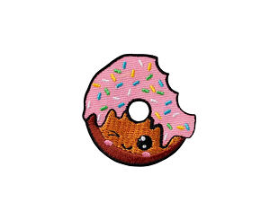 Nažehlovačka Monoquick - Donut s růžovou polevou 4,5 x 4,5 cm