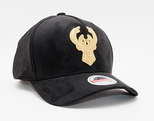 Kšiltovka Mitchell & Ness Milwaukee Bucks Black & Gold Suede Redline Stretch Snapback Black