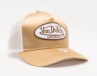 Kšiltovka Von Dutch Cary Trucker Satin Gold/White