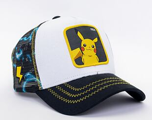 Kšiltovka Capslab Pokemon - Pikachu Trucker White / Thunder Print