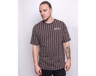 Triko New Era Oversized Pinstripe Tee Brown / Off White