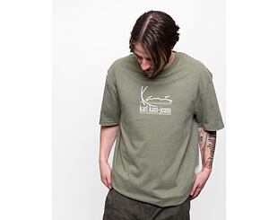 Triko Karl Kani Jeans Signature Washed Destroyed Tee military green