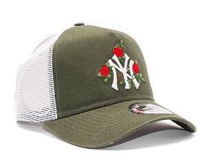 Kšiltovka New Era 9FORTY A-Frame Trucker MLB Flower New York Yankees New Olive