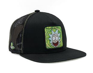 Kšiltovka Capslab Rick and Morty - Amazed Rick Flat Trucker Black / Lime