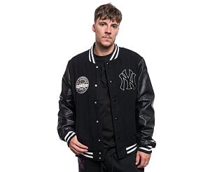 Bunda New Era MLB Large Logo Varsity New York Yankees Cooperstown Black / Off White