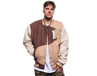 Bunda Karl Kani Retro Patch Wavy Block College Jacket brown/sand/off whit