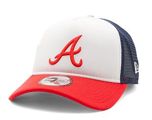 Kšiltovka New Era 9FORTY A-Frame Trucker MLB Logo Trucker Atlanta Braves - Scarlet / Navy