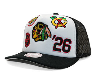 Kšiltovka Mitchell & Ness - Gridlock Trucker - Chicago Blackhawks - White