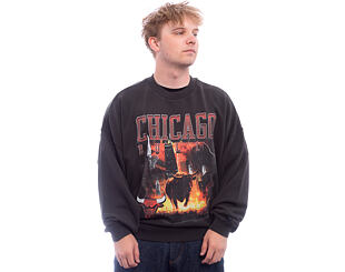 Mikina New Era - NBA Washed Graphic Crewneck - Chicago Bulls - Black