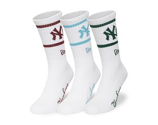 Ponožky New Era - MLB Crew Socks 3pk - NY Yankees - White