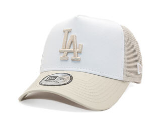 Kšiltovka New Era - MLB Essential 9FORTY A-Frame Trucker - LA Dodgers - Stone / White