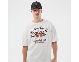 Triko New Era - Branded Oversized Graphic Tee - White