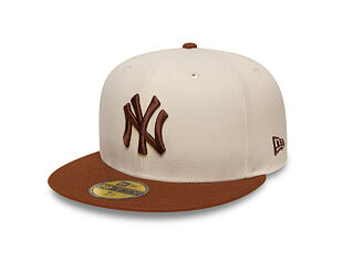 Kšiltovka New Era - MLB League Essential 59FIFTY - NY Yankees - Cream / Deep Auburn