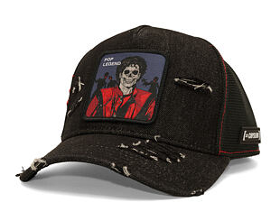 Kšiltovka Capslab - Thriller Pop Legend Trucker - Distressed Black Denim