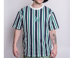 Triko New Era MLB Oversized Stripe Los Angeles Dodgers White / Blue / Green