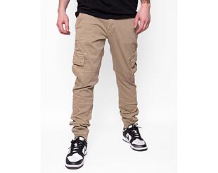 Kalhoty Urban Classics Washed Cargo Twill Jogging Pants Sand