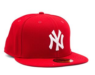 Kšiltovka New Era 59FIFTY MLB Basic New York Yankees Fitted Scarlet / White Log