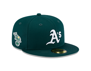 Kšiltovka New Era 59FIFTY MLB Team Side Patch Oakland Athletics Dark Green / White