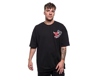 Triko New Era NBA Arch WordMark Oversized Tee Chicago Bulls Black / Front Door Red
