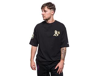 Triko New Era MLB Large Logo Oversized Tee Oakland Athletics Cooperstown Black / Dark Green