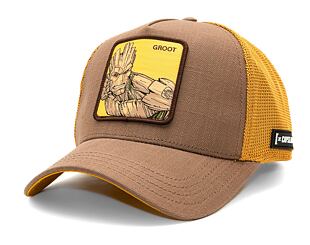 Kšiltovka Capslab Marvel Trucker - Groot - Wood Brown