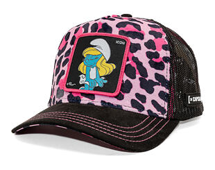 Kšiltovka Capslab - Smurfs Trucker - Leopard Icon - Black / Pink