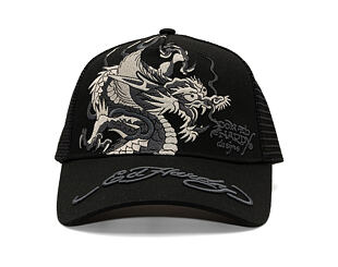 Kšiltovka Ed Hardy - Mono Giant Dragon Twill Front Mesh Trucker - Black/Black