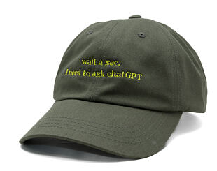 Kšiltovka 8by8 - Dadcap - "Wait a sec, I need to ask chatGPT" - Army/ Volt Yellow