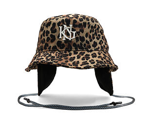 Klobouk Kangol - Interlock Earfap Bucket - Leopard Tan