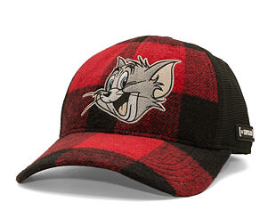 Kšiltovka Capslab - Tom & Jerry Trucker - Tom Grin Buffalo Check - Red / Black