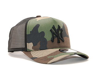 Kšiltovka New Era - MLB Clean 9FORTY Trucker - NY Yankees - Woodland Camo / Black