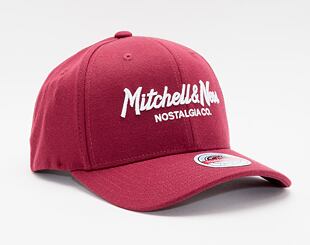 Kšiltovka Mitchell & Ness - Branded Pinscript Classic Red - Burgundy / White