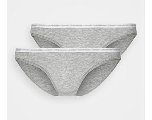Balení 2 dámských kalhotek Calvin Klein Bikini 2Pack Grey Heather