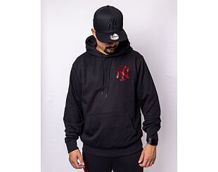 Mikina New Era MLB Foil Back Print Hoody New York Yankees Black/Metallic Red