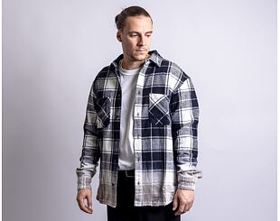Košile Karl Kani Chest Signature Heavy washed Flannel Shirt black/white