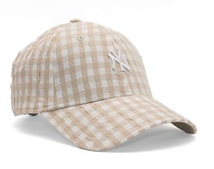 Dámská kšiltovka New Era 9FORTY Womens MLB Gingham New York Yankees Stone
