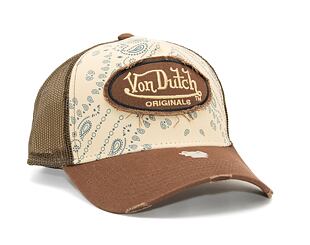 Kšiltovka Von Dutch Trucker Kalmar Poly Woven Brown Bandana