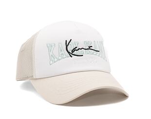 Kšiltovka Karl Kani College Signature Trucker Cap Off White/White