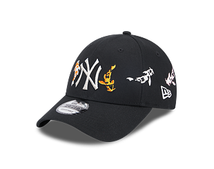 Kšiltovka New Era 9FORTY MLB Koi Fish New York Yankees Black / Optic White