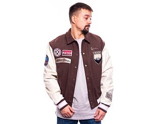 Bunda Karl Kani Chest Signature Block College Jacket brown/off white