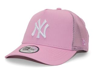 Kšiltovka New Era 9FORTY A-Frame Trucker MLB League Essential New York Yankees Fondant Pink / White