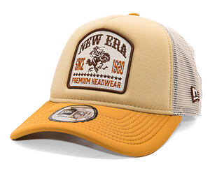 Kšiltovka New Era - Branded Graphic Patch 9FORTY Trucker - Stone / Yellow