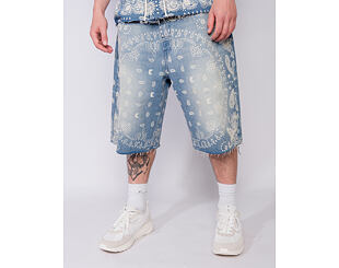 Džínové Kraťasy - Kani Paisley Jorts - Blue