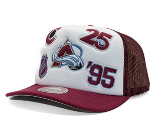 Kšiltovka Mitchell & Ness - Gridlock Trucker - Colorado Avalanche - White