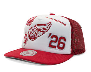 Kšiltovka Mitchell & Ness - Gridlock Trucker - Detroit Red Wings - White