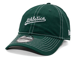 Kšiltovka New Era - MLB Contrast Stitch 9TWENTY - Oakland Athletics - Dark Green / White