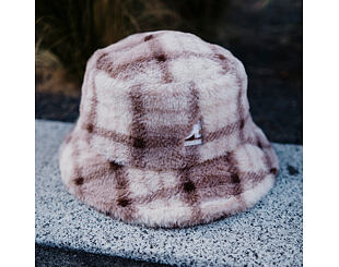 Klobouk Kangol - Faux Fur Bucket - Beige Multi Plaid