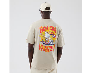 Triko New Era - Branded Food Character Oversized Tee - Stone